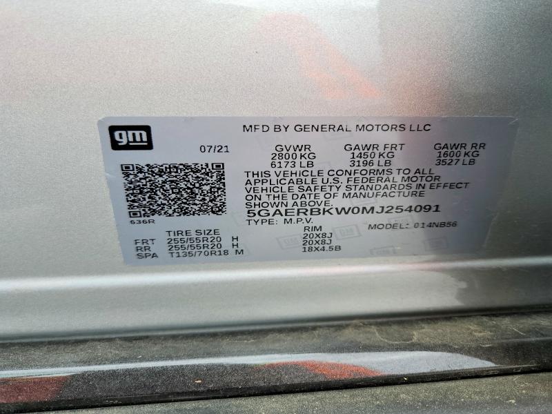 Aukcja sprzedaży 2021 Buick Enclave, vin: 5GAERBKW0MJ254091, numer aukcji: 47201656