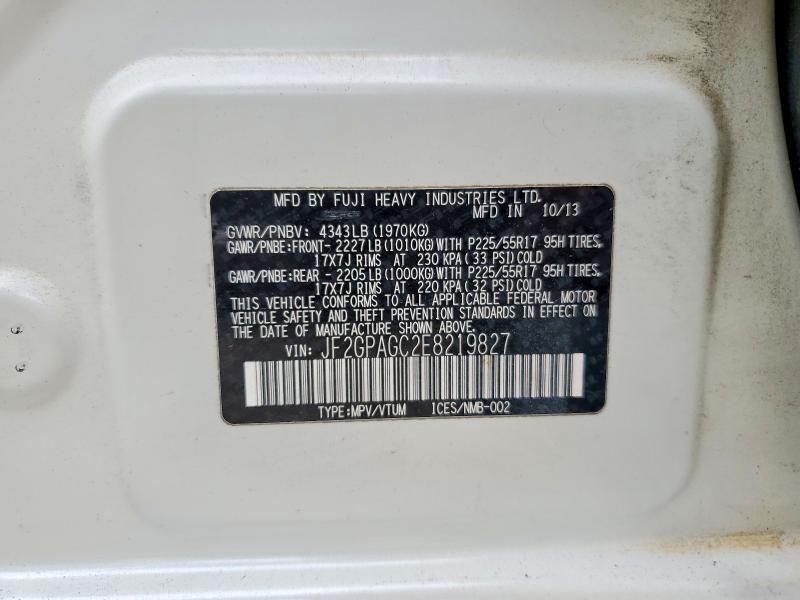 Aukcja sprzedaży 2014 Subaru Xv Crosstrek, vin: JF2GPAGC2E8219827, numer aukcji: 47122636