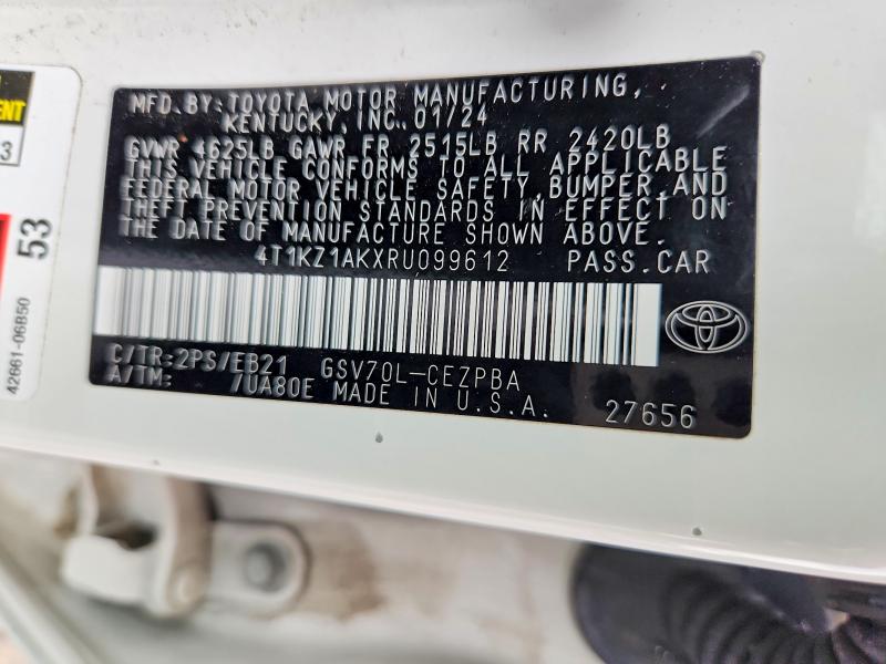 Продаж на аукціоні авто 2024 Toyota Camry, vin: 4T1KZ1AKXRU099612, номер лоту: 47344946