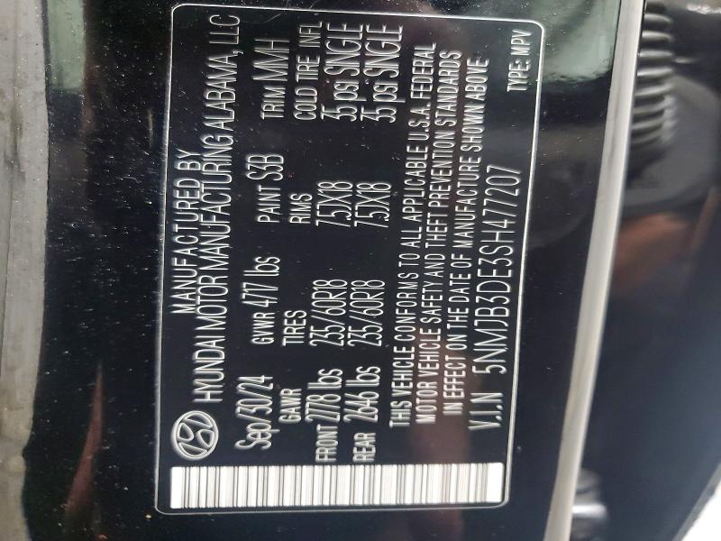 Продаж на аукціоні авто 2025 Hyundai Tucson, vin: 5NMJB3DE3SH477207, номер лоту: 45915876