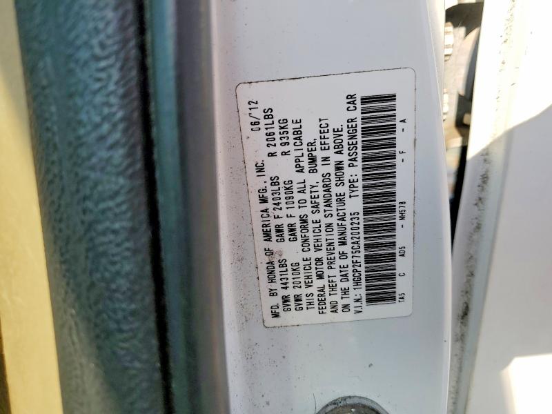 Aukcja sprzedaży 2012 Honda Accord, vin: 1HGCP2F75CA200235, numer aukcji: 47491676