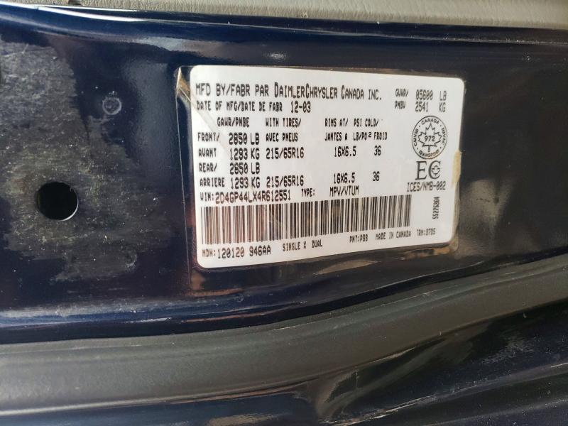 2004 Dodge Grand Caravan მანქანა იყიდება აუქციონზე, vin: 2D4GP44LX4R612551, აუქციონის ნომერი: 41900876