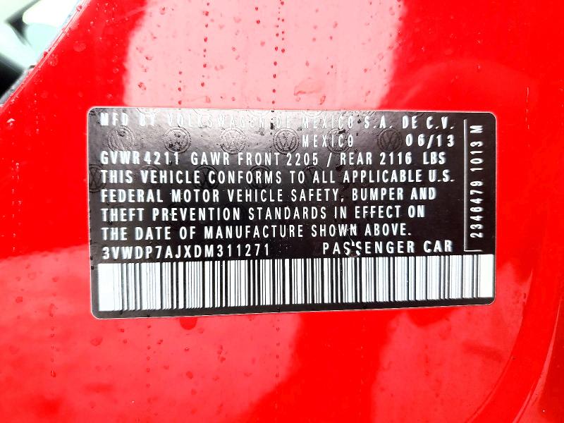 79807255 :رقم المزاد ، 3VWDP7AJXDM311271 vin ، 2013 Volkswagen Jetta مزاد بيع