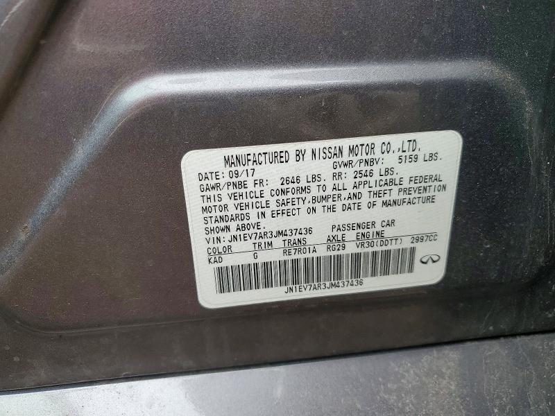 Aukcja sprzedaży 2018 Infiniti Q50, vin: JN1EV7AR3JM437436, numer aukcji: 79806925