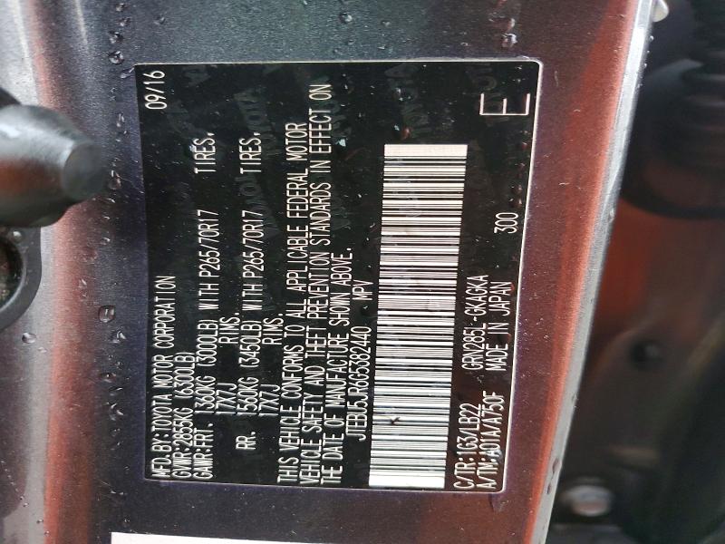 Aukcja sprzedaży 2016 Toyota 4runner, vin: JTEBU5JR6G5382440, numer aukcji: 79213765