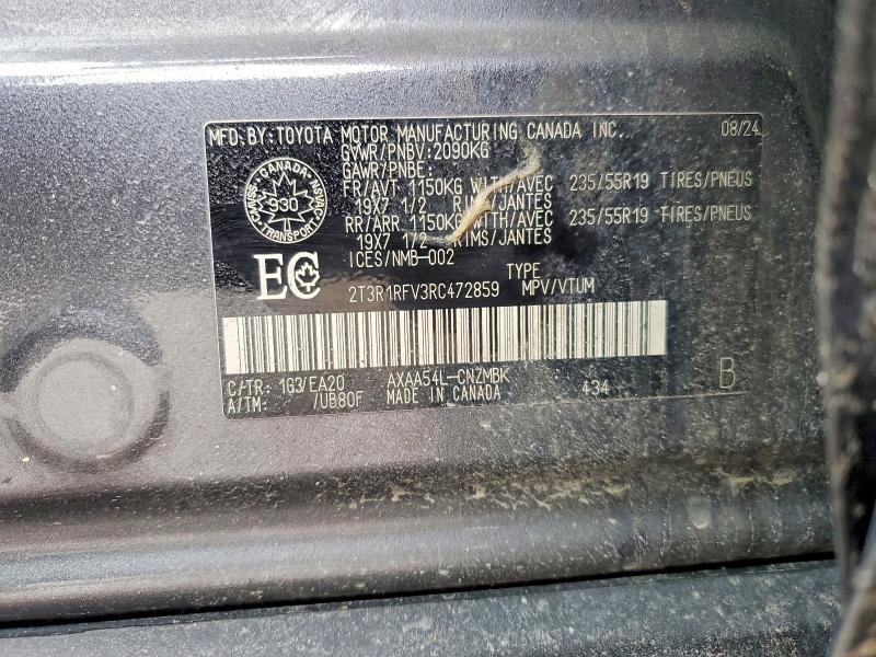 2024 Toyota Rav4 მანქანა იყიდება აუქციონზე, vin: 2T3R1RFV3RC472859, აუქციონის ნომერი: 45930956