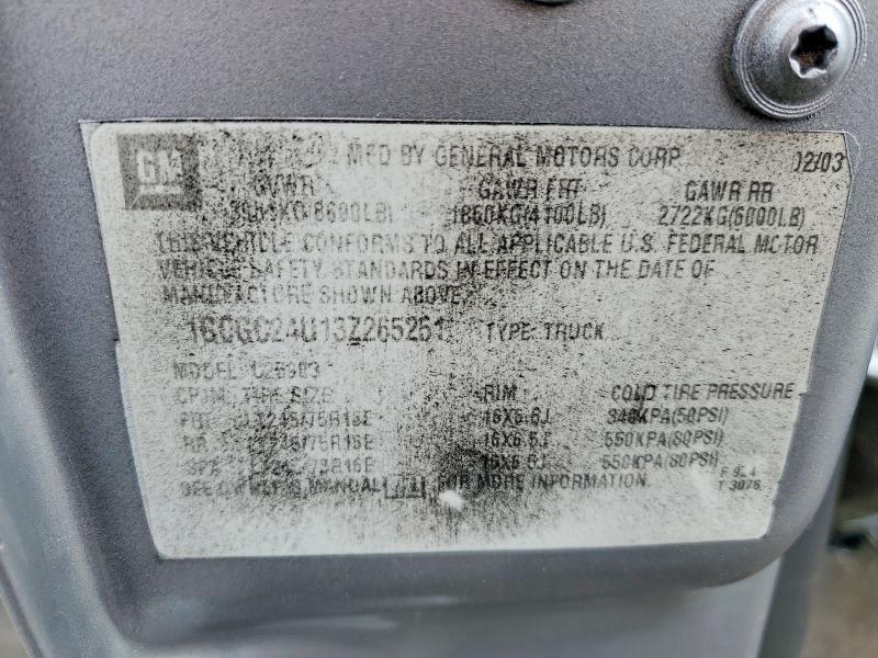 Aukcja sprzedaży 2003 Chevrolet Silverado, vin: 1GCGC24U13Z265251, numer aukcji: 47555526