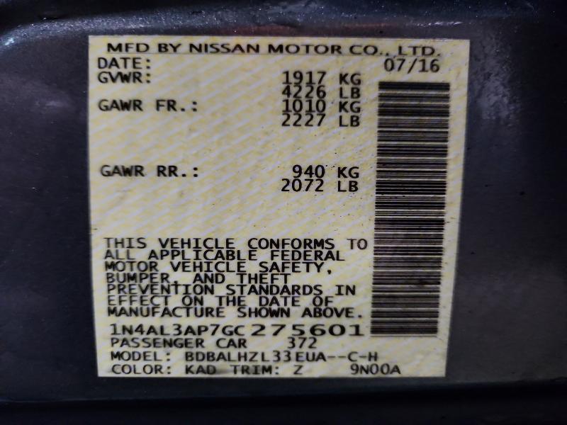 Aukcja sprzedaży 2016 Nissan Altima, vin: 1N4AL3AP7GC275601, numer aukcji: 41983566