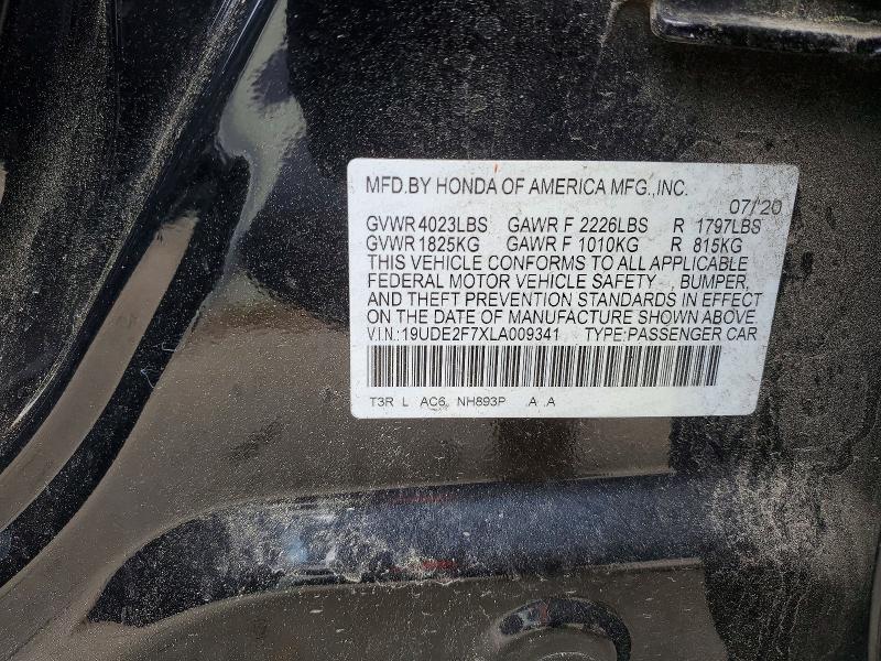 47316936 :رقم المزاد ، 19UDE2F7XLA009341 vin ، 2020 Acura Ilx مزاد بيع