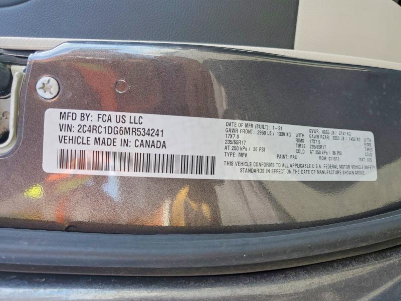 2021 Chrysler Voyager მანქანა იყიდება აუქციონზე, vin: 2C4RC1DG6MR534241, აუქციონის ნომერი: 46455126