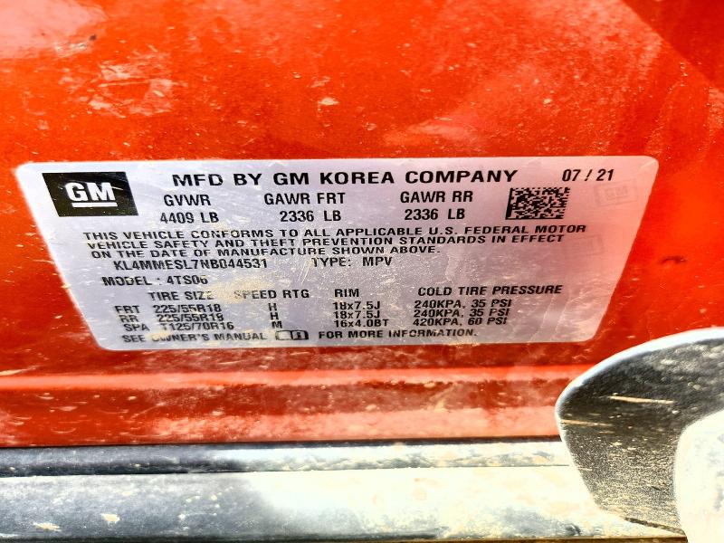 Aukcja sprzedaży 2022 Buick Encore Gx, vin: KL4MMESL7NB044531, numer aukcji: 47951096