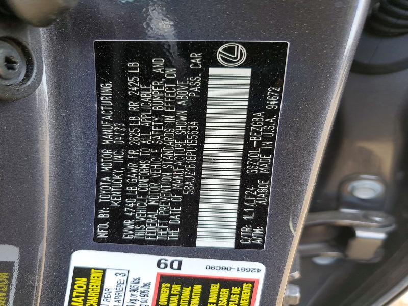 Продажа на аукционе авто 2023 Lexus Es 350, vin: 58AJZ1B16PU155634, номер лота: 47612316