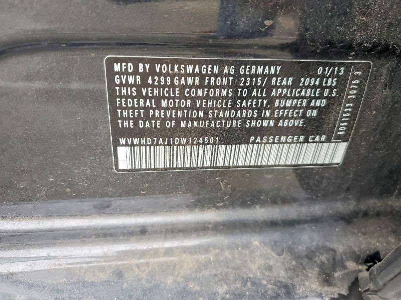 Продаж на аукціоні авто 2013 Volkswagen Gti, vin: WVWHD7AJ1DW124501, номер лоту: 47656436