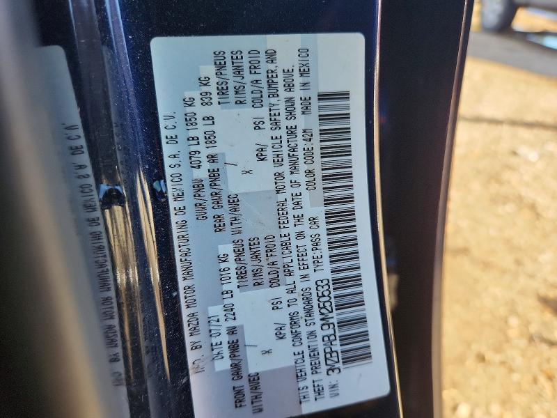 Aukcja sprzedaży 2021 Mazda 3, vin: 3MZBPABL9MM250533, numer aukcji: 45877476