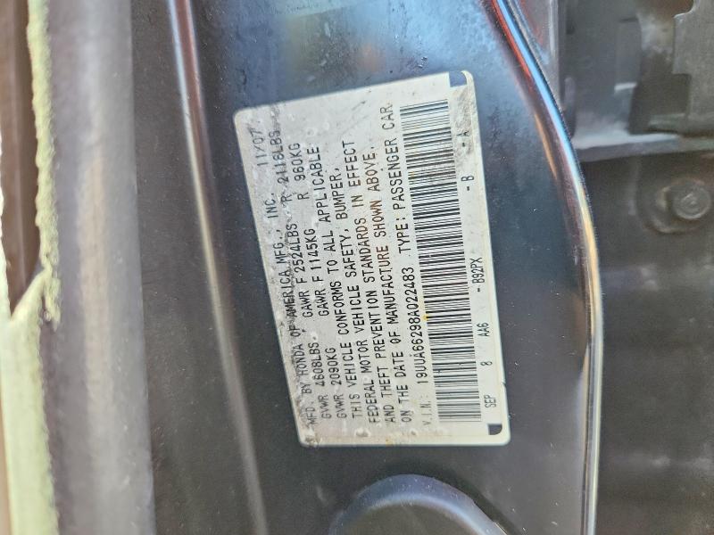 Aukcja sprzedaży 2008 Acura Tl, vin: 19UUA66298A022483, numer aukcji: 45534766