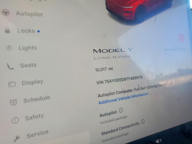 2026 Tesla Model Y მანქანა იყიდება აუქციონზე, vin: 7SAYGDED9TF409978, აუქციონის ნომერი: 46488556