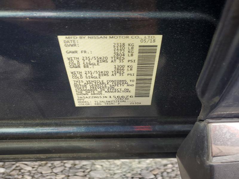 Продажа на аукционе авто 2018 Nissan Murano, vin: 5N1AZ2MG5JN156676, номер лота: 47968376