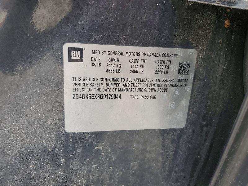 2016 Buick Regal მანქანა იყიდება აუქციონზე, vin: 2G4GK5EX3G9179044, აუქციონის ნომერი: 45949376