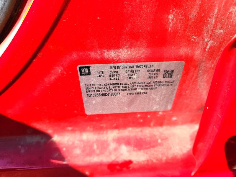 Aukcja sprzedaży 2012 Chevrolet Sonic, vin: 1G1JE6SH0C4188827, numer aukcji: 46302496