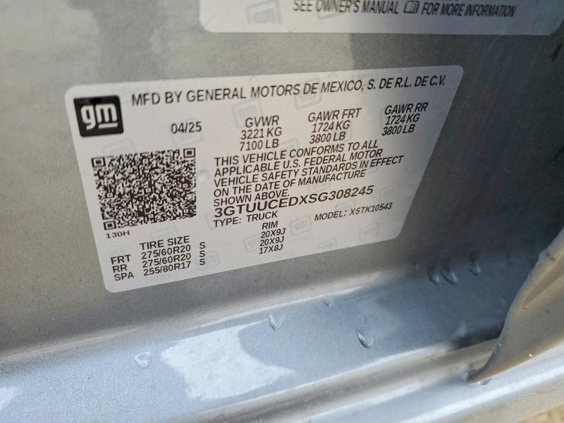 2025 Gmc Sierra მანქანა იყიდება აუქციონზე, vin: 3GTUUCEDXSG308245, აუქციონის ნომერი: 79917005