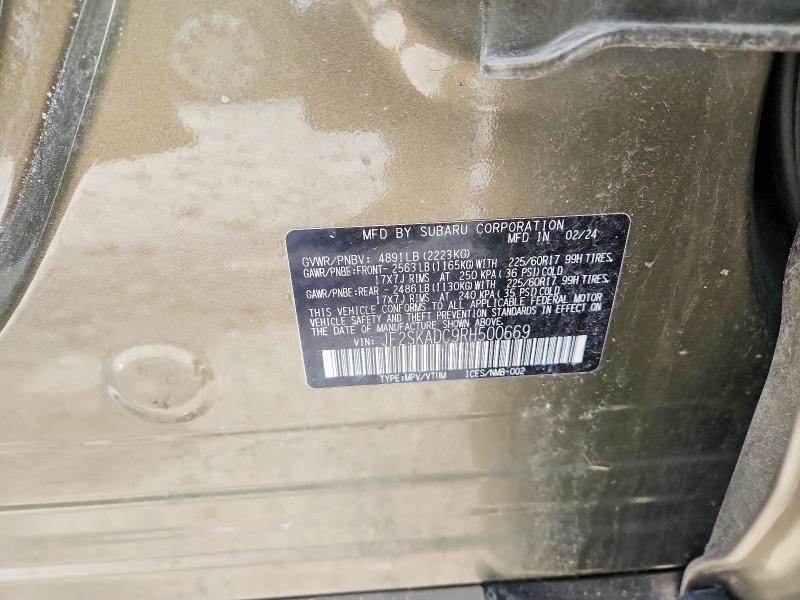 45910156 :رقم المزاد ، JF2SKADC9RH500669 vin ، 2024 Subaru Forester مزاد بيع