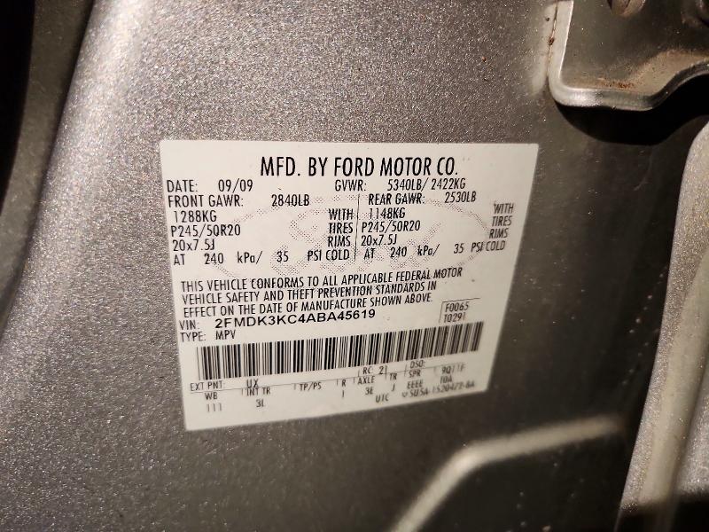 Aukcja sprzedaży 2010 Ford Edge, vin: 2FMDK3KC4ABA45619, numer aukcji: 45687936