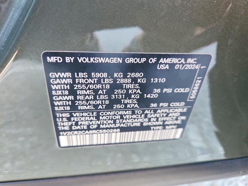 Aukcja sprzedaży 2024 Volkswagen Atlas, vin: 1V2CR2CA6RC550266, numer aukcji: 46401096