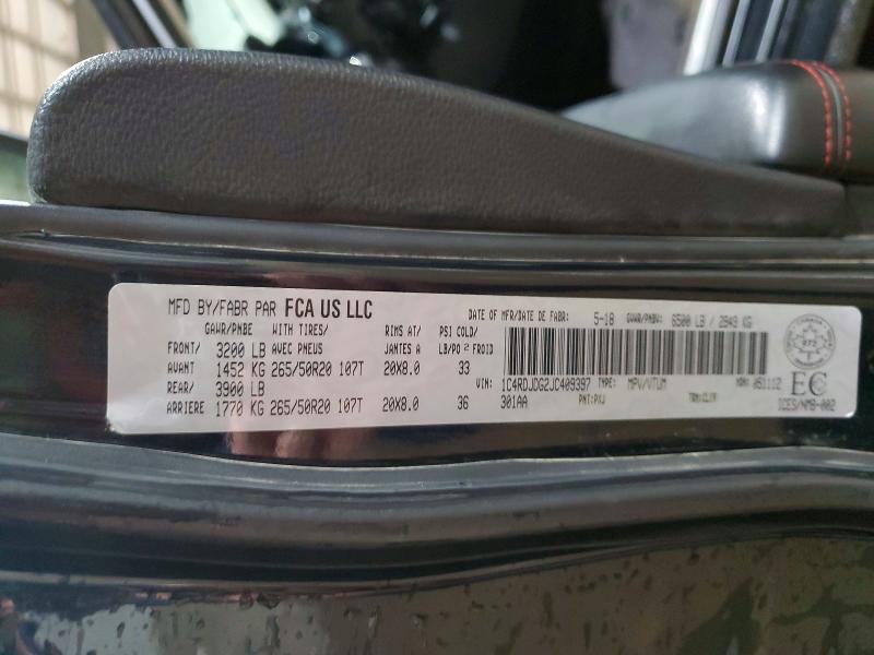 Aukcja sprzedaży 2018 Dodge Durango, vin: 1C4RDJDG2JC409397, numer aukcji: 45493376
