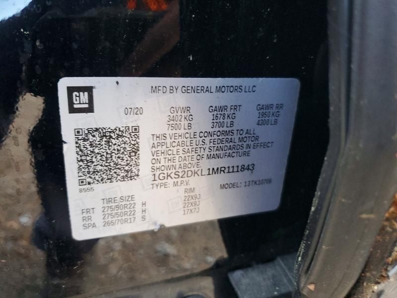 2021 Gmc Yukon მანქანა იყიდება აუქციონზე, vin: 1GKS2DKL1MR111843, აუქციონის ნომერი: 46894246