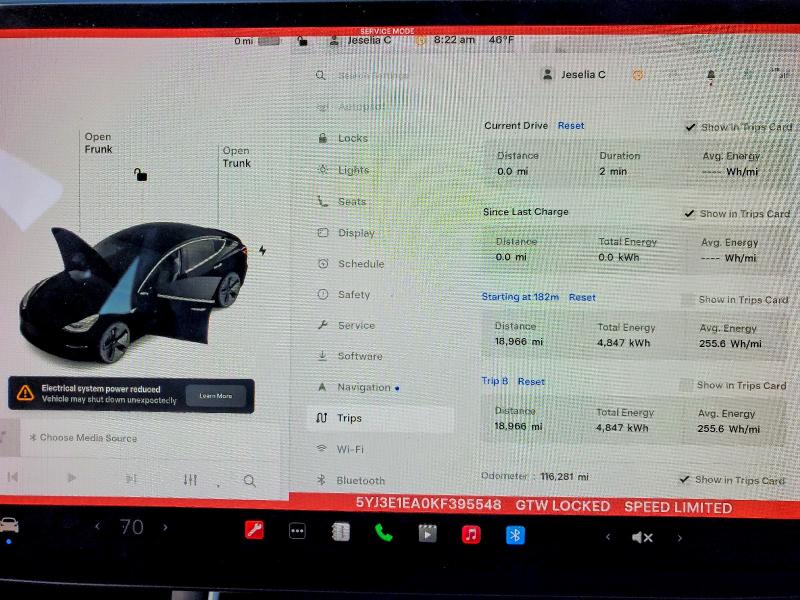 2019 Tesla Model 3 მანქანა იყიდება აუქციონზე, vin: 5YJ3E1EA0KF395548, აუქციონის ნომერი: 41836646