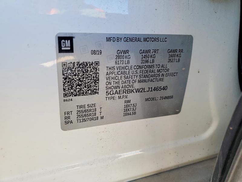 Aukcja sprzedaży 2020 Buick Enclave, vin: 5GAERBKW2LJ146540, numer aukcji: 47124636
