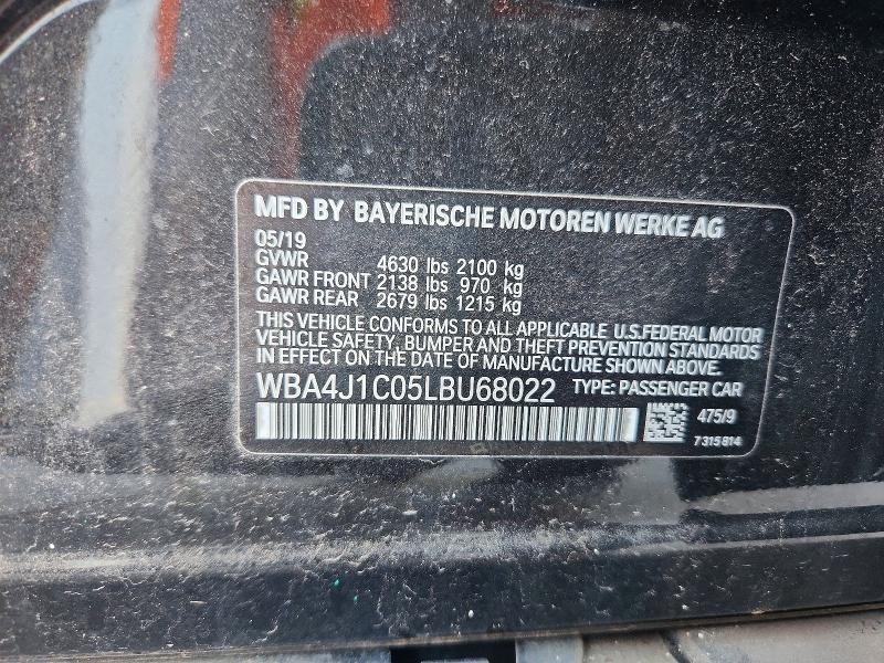 46636686 :رقم المزاد ، WBA4J1C05LBU68022 vin ، 2020 Bmw 430i مزاد بيع