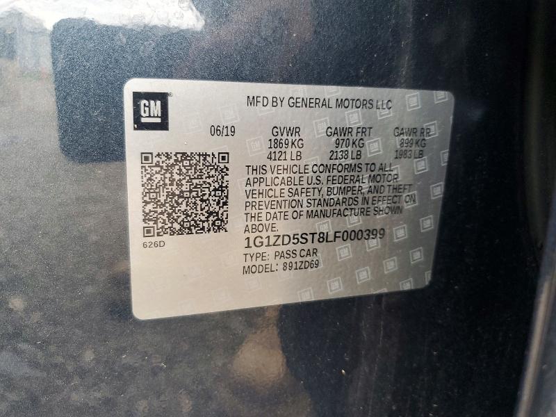 48346526 :رقم المزاد ، 1G1ZD5ST8LF000399 vin ، 2020 Chevrolet Malibu مزاد بيع