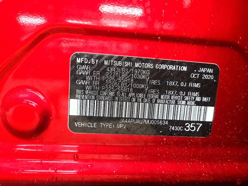 Продаж на аукціоні авто 2021 Mitsubishi Outlander Sport, vin: JA4APUAU7MU005634, номер лоту: 47699946