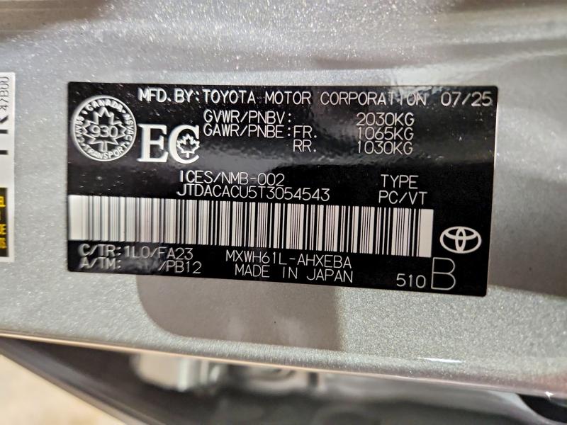 Aukcja sprzedaży 2026 Toyota Prius Plug-in Hybrid, vin: JTDACACU5T3054543, numer aukcji: 47550306