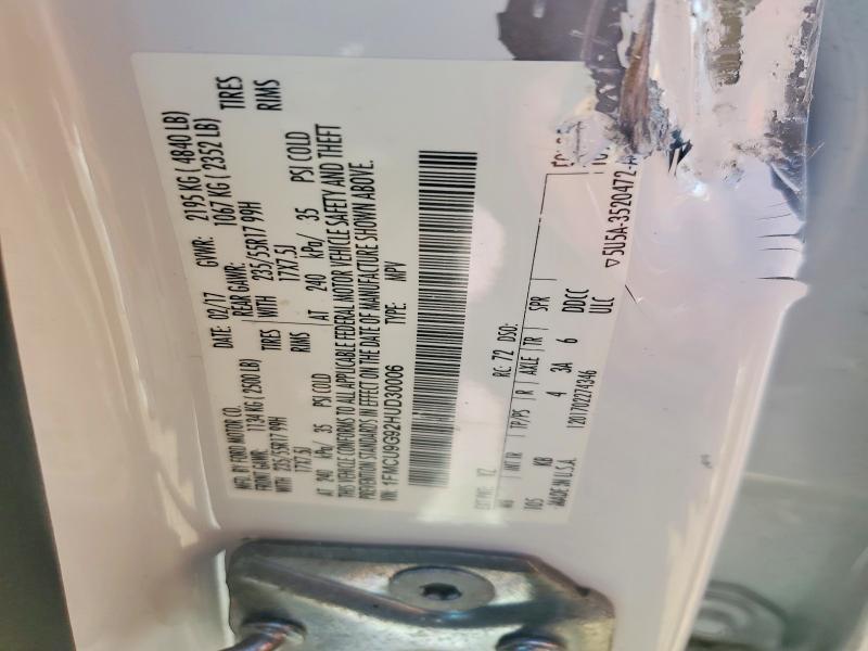 Aukcja sprzedaży 2017 Ford Escape, vin: 1FMCU9G92HUD30006, numer aukcji: 46101426