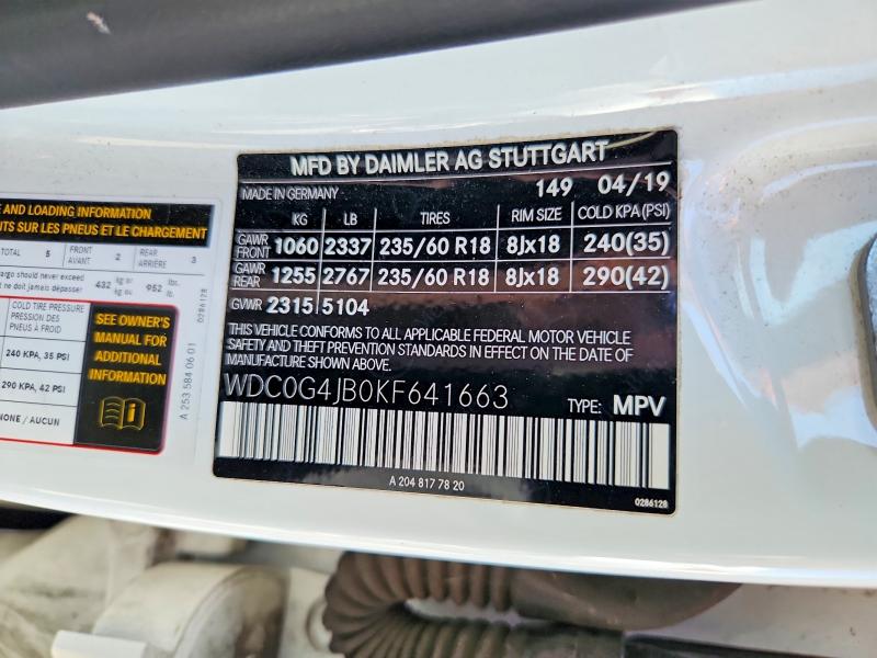 Продажа на аукционе авто 2019 Mercedes-benz Glc, vin: WDC0G4JB0KF641663, номер лота: 46612156