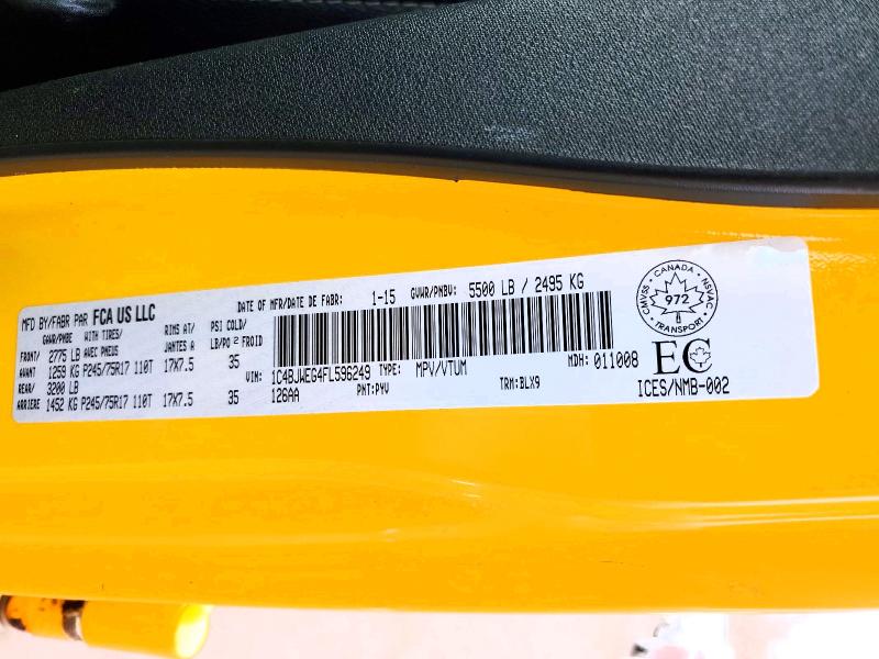 2015 Jeep Wrangler Unlimited მანქანა იყიდება აუქციონზე, vin: 1C4BJWEG4FL596249, აუქციონის ნომერი: 47559466