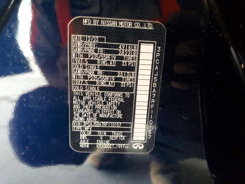 Aukcja sprzedaży 2024 Infiniti Qx50, vin: 3PCAJ5BA7RF110157, numer aukcji: 47963086