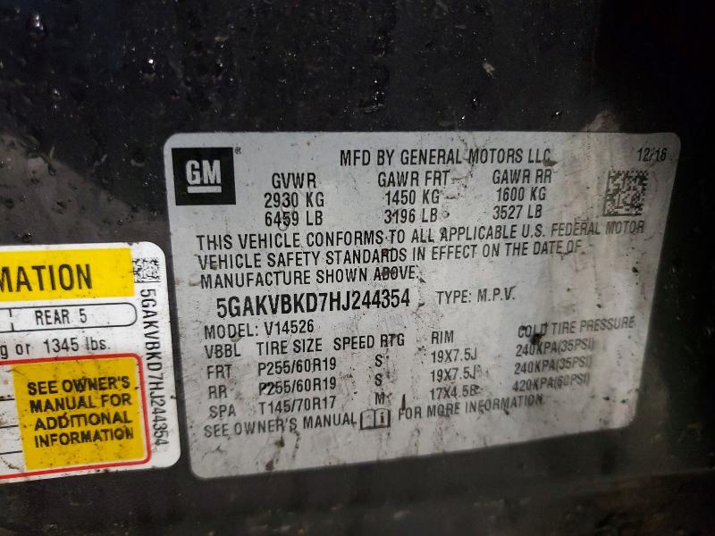 Продаж на аукціоні авто 2017 Buick Enclave, vin: 5GAKVBKD7HJ244354, номер лоту: 79900985