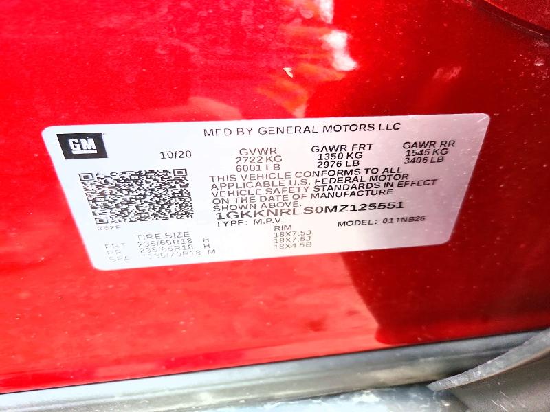 Aukcja sprzedaży 2021 Gmc Acadia, vin: 1GKKNRLS0MZ125551, numer aukcji: 47342916