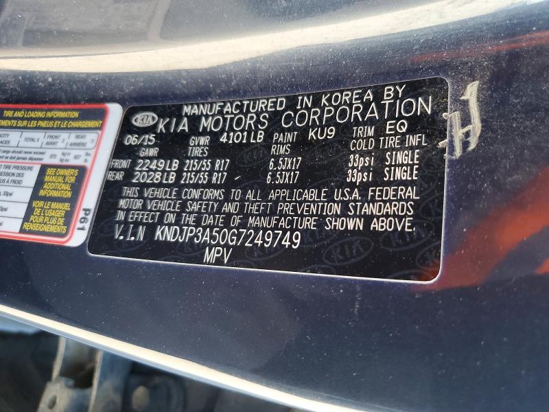 47658486 :رقم المزاد ، KNDJP3A50G7249749 vin ، 2016 Kia Soul مزاد بيع