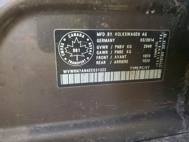 Продажа на аукционе авто 2014 Volkswagen Cc, vin: WVWRN7AN4EE531322, номер лота: 45637916