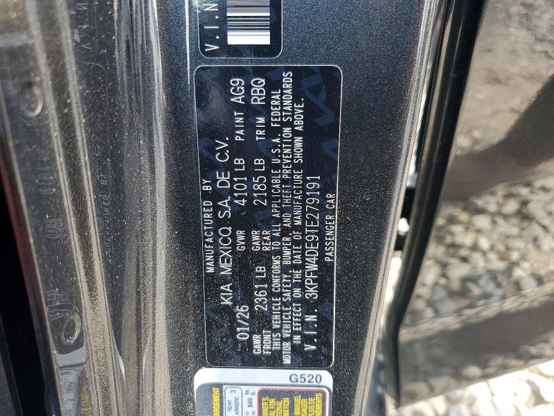 2026 Kia K4 მანქანა იყიდება აუქციონზე, vin: 3KPFW4DE9TE279191, აუქციონის ნომერი: 79495145