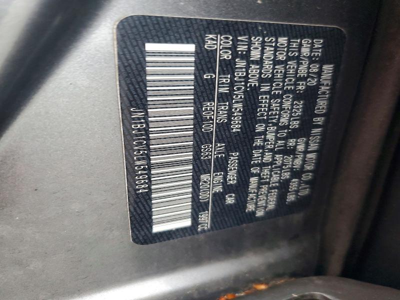 42055186 :رقم المزاد ، JN1BJ1CV5LW549684 vin ، 2020 Nissan Rogue Sport مزاد بيع