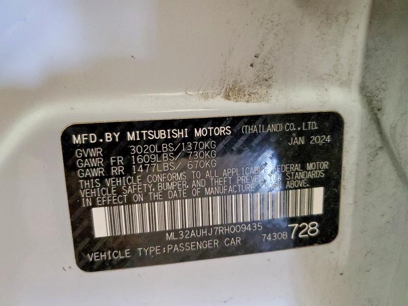 Продаж на аукціоні авто 2024 Mitsubishi Mirage, vin: ML32AUHJ7RH009435, номер лоту: 46872916