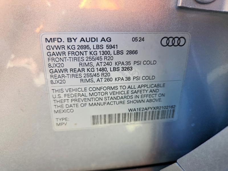 Aukcja sprzedaży 2024 Audi Q5 E, vin: WA1E2AFYXR2102162, numer aukcji: 46485186