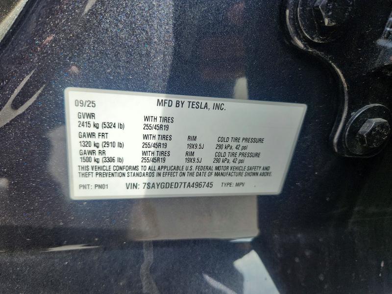 Продажа на аукционе авто 2026 Tesla Model Y, vin: 7SAYGDED7TA496745, номер лота: 45570486
