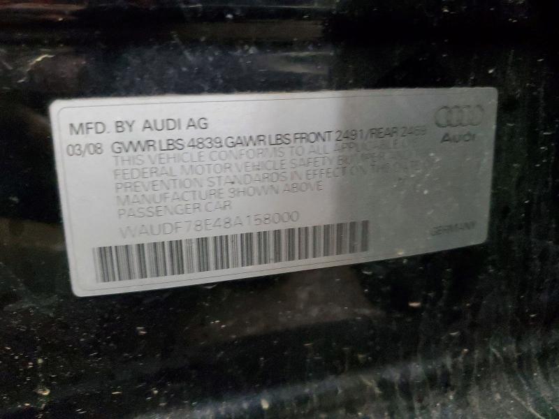 Продаж на аукціоні авто 2008 Audi A4, vin: WAUDF78E48A158000, номер лоту: 41638516