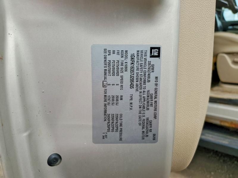 47118906 :رقم المزاد ، 1GKFK16357J206435 vin ، 2007 Gmc Yukon Xl مزاد بيع